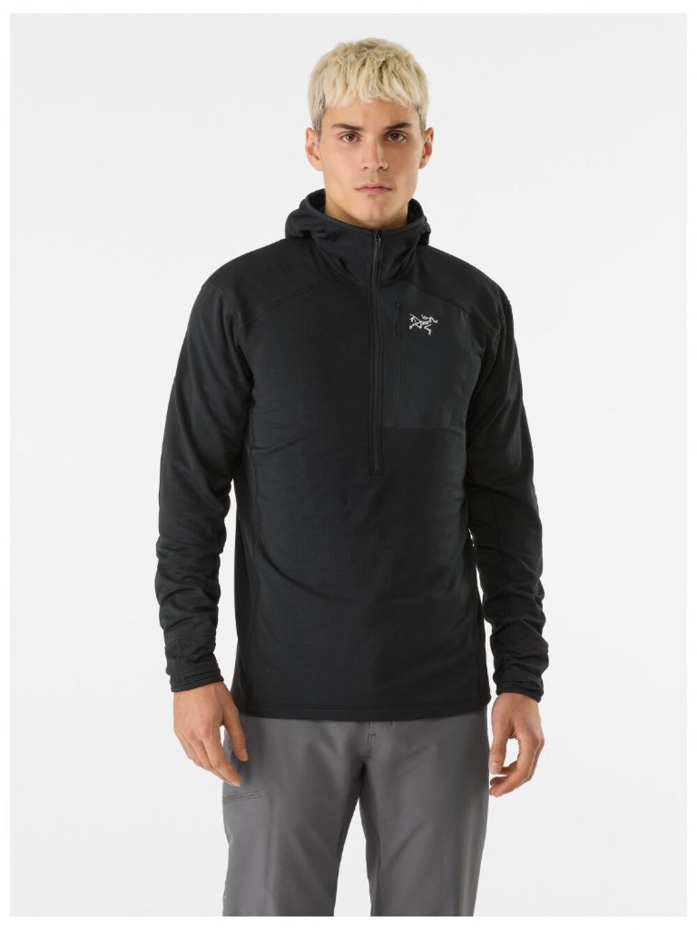Arc'teryx Men's Black Delta Half-Zip Fleece Jumper Classic Hoodie Size M